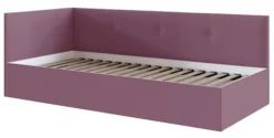Łóżko młodzieżowe 90x200 cm Pixxel uniwersalne stelaż metalowy różowe welur
