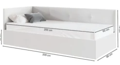 Łóżko młodzieżowe 90x200 cm Pixxel uniwersalne stelaż metalowy butelkowa zieleń welur