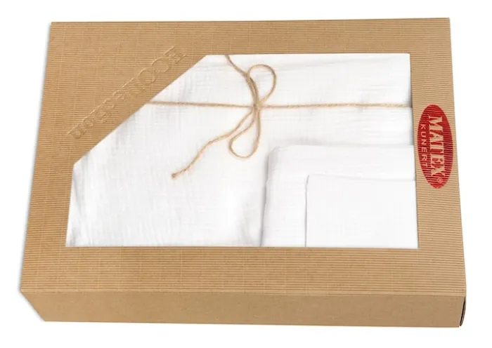 Komplet pościeli bawełnianej Muslin 200x140 cm z poszewką na poduszkę 80x70 cm biała