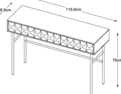 Konsola Chesseo 116,5 cm na metalowych nogach dąb espresso