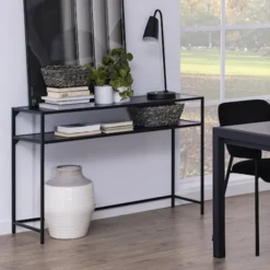 Konsola do przedpokoju Seaford 120x35 cm popielata
