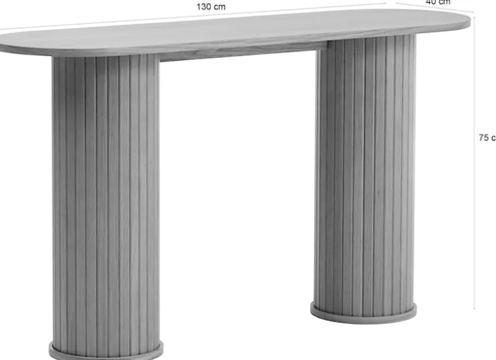 Konsola Gativel 130 cm lamele dąb czarny