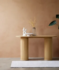 Konsola Gativel 130 cm lamele dąb naturalny