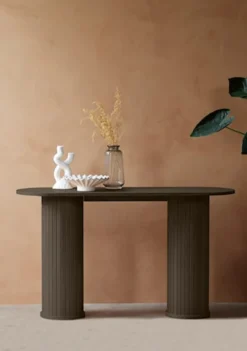 Konsola Gativel 130 cm lamele dąb palony