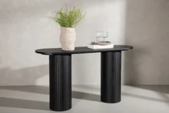 Konsola Gratorm 130x40 cm lamele czarna