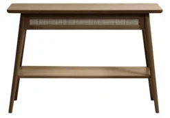 Konsola Visimmy 110x40 cm przyciemniony dąb/plecionka