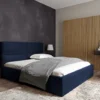 Łóżko tapicerowane Helma 160x200 cm z pojemnikiem granatowe welur