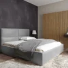 Łóżko tapicerowane Helma 180x200 cm z pojemnikiem szare welur