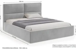 Łóżko tapicerowane Helma 180x200 cm z pojemnikiem zielone welur