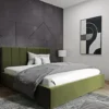 Łóżko tapicerowane Isara 180x200 cm z pojemnikiem oliwkowe welur