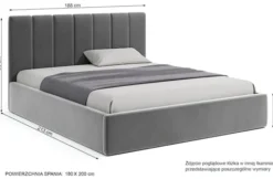 Łóżko tapicerowane Isara 180x200 cm z pojemnikiem zielone welur