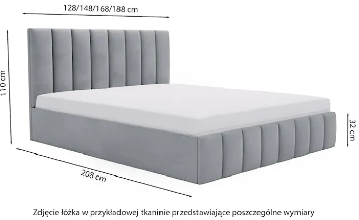 Łóżko tapicerowane 120x200 cm Buenio z pojemnikiem rudobrązowe velvet hydrofobowy