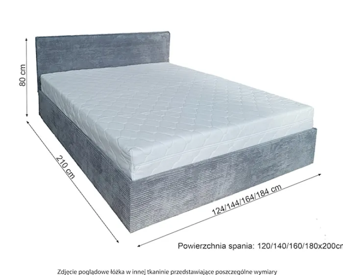 Łóżko tapicerowane 120x200 cm Campile z pojemnikiem różowe sztruks