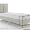 Łóżko tapicerowane 80x200 cm Donbay z wezglowiem panelowym i materacem kieszeniowym jasnoszare welur hydrofobowy