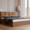 Łóżko tapicerowane 180x200 cm Drimmi z pojemnikiem rudobrązowe velvet hydrofobowy