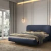 Łóżko tapicerowane 140x200 cm Nellado z pojemnikiem i materacem denim szenil