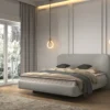 Łóżko tapicerowane 180x200 cm Nellado z pojemnikiem szare szenil