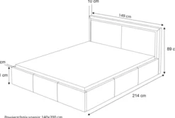 Łóżko tapicerowane 140x200 cm Soave II z pojemnikiem i metalowym stelażem ciemnozielony welur