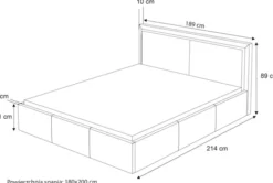 Łóżko tapicerowane 180x200 cm Soave II z pojemnikiem i metalowym stelażem stalowy welur
