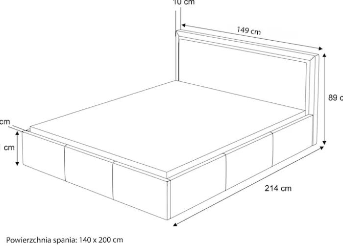 Łóżko tapicerowane 140x200 cm Soave z pojemnikiem i metalowym stelażem jasnobeżowy welur