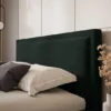 Łóżko tapicerowane 160x200 cm Soave z pojemnikiem i metalowym stelażem ciemnozielony welur
