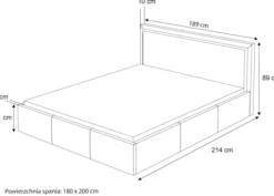 Łóżko tapicerowane 180x200 cm Soave z pojemnikiem i metalowym stelażem jasnobeżowy welur
