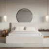 Łóżko tapicerowane 180x200 cm Softie beżowe szenil