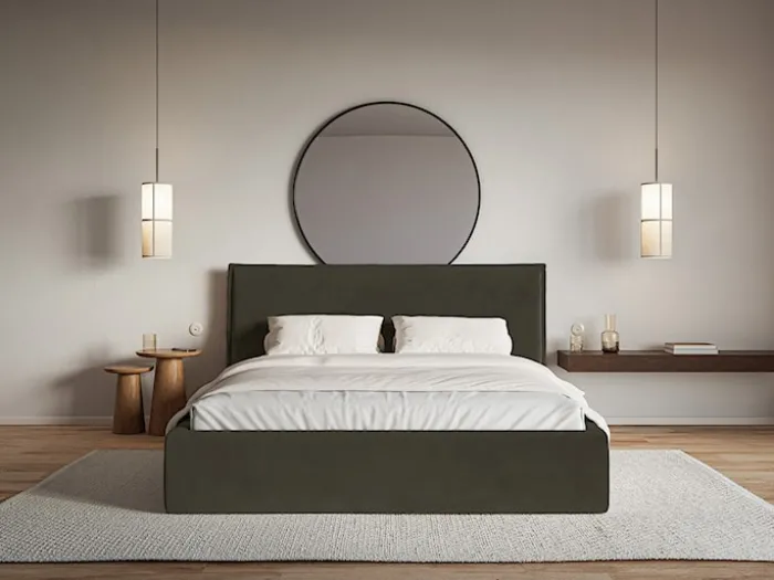 Łóżko tapicerowane 180x200 cm Softie ciemnozielone welur hydrofobowy
