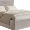 Łóżko tapicerowane 180x200 cm Softie Slim szarobrązowe welur hydrofobowy