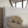 Łóżko tapicerowane 180x200 cm Softie Slim z pojemnikiem jasnoszare szenil stelaż metalowy