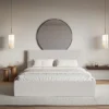 Łóżko tapicerowane 180x200 cm Softie Slim jasnoszare szenil