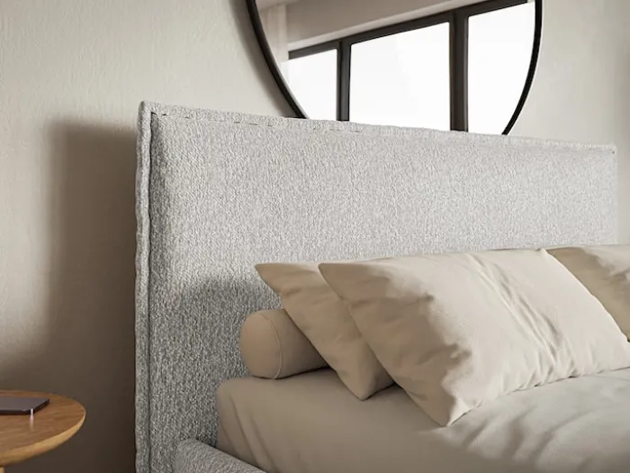 Łóżko tapicerowane 180x200 cm Softie Slim jasnoszare szenil