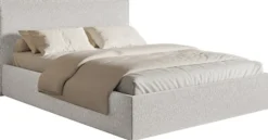 Łóżko tapicerowane 180x200 cm Softie Slim jasnoszare szenil