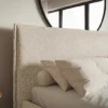 Łóżko tapicerowane 180x200 cm Softie Slim jasnobeżowe szenil