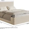 Łóżko tapicerowane 180x200 cm Softie Slim beżowe szenil
