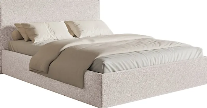 Łóżko tapicerowane 180x200 cm Softie Slim beżowe szenil