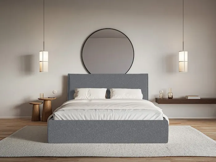 Łóżko tapicerowane 200x200 cm Softie Slim grafitowe szenil