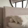 Łóżko tapicerowane 200x200 cm Softie Slim ciemnobeżowe szenil
