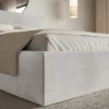 Łóżko tapicerowane 140x200 cm Softie Slim jasnoszare welur hydrofobowy