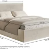 Łóżko tapicerowane 160x200 cm Softie Slim jasnoszare welur hydrofobowy