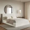 Łóżko tapicerowane 160x200 cm Softie Slim szarobeżowe welur hydrofobowy