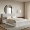 Łóżko tapicerowane 180x200 cm Softie Slim z pojemnikiem jasnoszare welur hydrofobowy stelaż metalowy