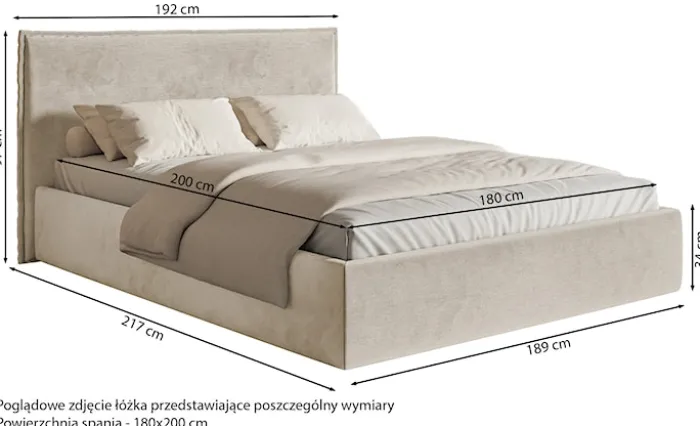 Łóżko tapicerowane 180x200 cm Softie Slim z pojemnikiem ciemnozielone welur hydrofobowy stelaż metalowy
