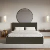Łóżko tapicerowane 180x200 cm Softie Slim ciemnozielone welur hydrofobowy