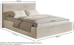 Łóżko tapicerowane 180x200 cm Softie Slim ciemnozielone welur hydrofobowy