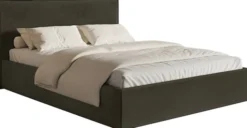 Łóżko tapicerowane 200x200 cm Softie Slim ciemnozielone welur hydrofobowy