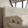 Łóżko tapicerowane 200x200 cm Softie Slim beżowe welur hydrofobowy