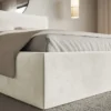 Łóżko tapicerowane 180x200 cm Softie szarobeżowe welur hydrofobowy