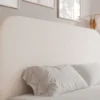 Łóżko tapicerowane 140x200 cm Sonvivo z pojemnikiem na pościel kremowe szenil stelaż metalowy