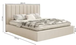 Łóżko tapicerowane 180x200 cm Togents z oświetleniem LED białe welur hydrofobowy